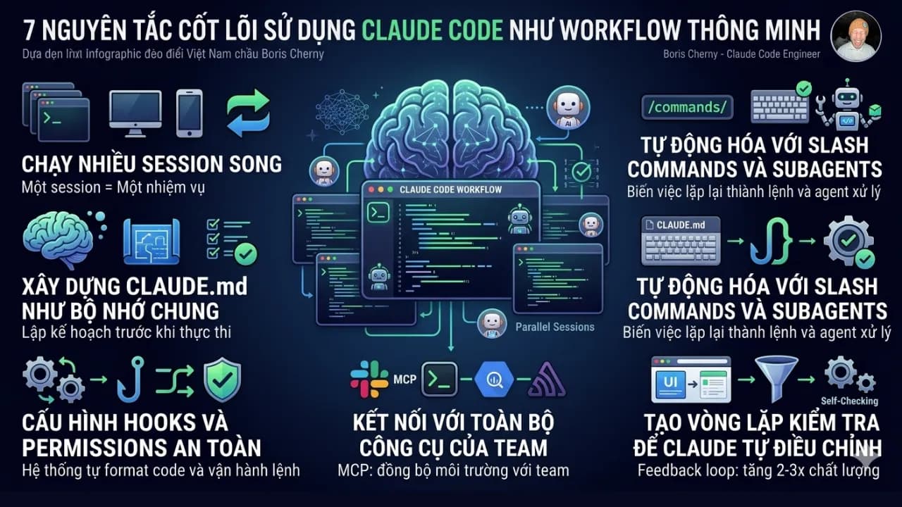 Intrograpic về 7 nguyên tắc cốt lõi Claude Code