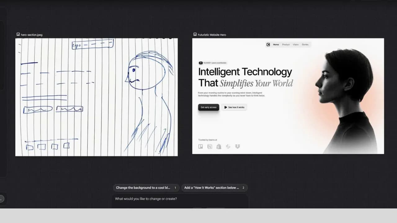 Google Stitch có thể hỗ trợ các bản vẽ tay