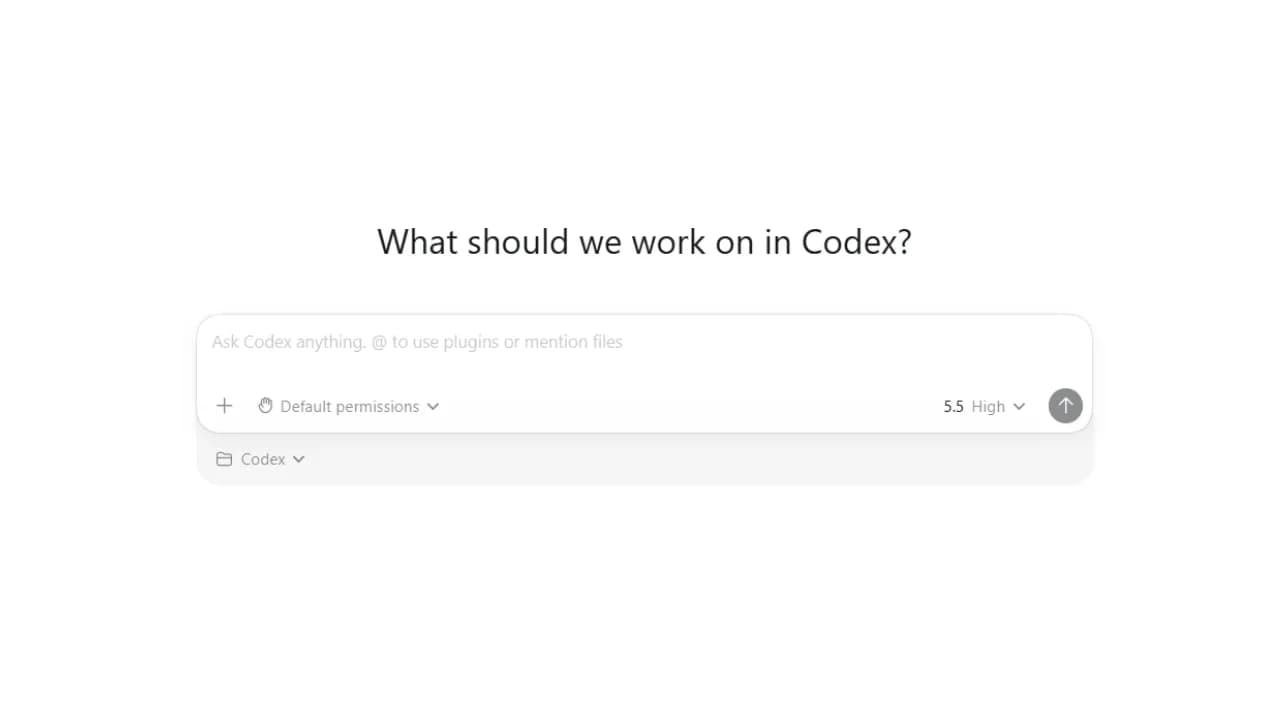 Màn hình làm việc của Codex