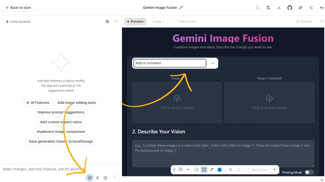 Nút annotate app từ Google Ai Studio