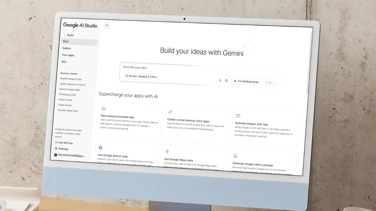 Tạo mini app miễn phí chỉ với vài cú click cùng Google AI Studio