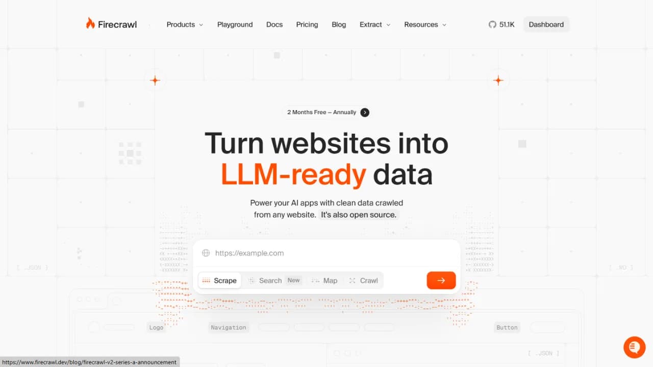 Ảnh giới thiệu API truy xuất dữ liệu web Firecrawl
