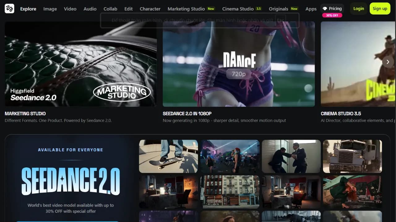 Ảnh giới thiệu Tạo video AI Higgsfield