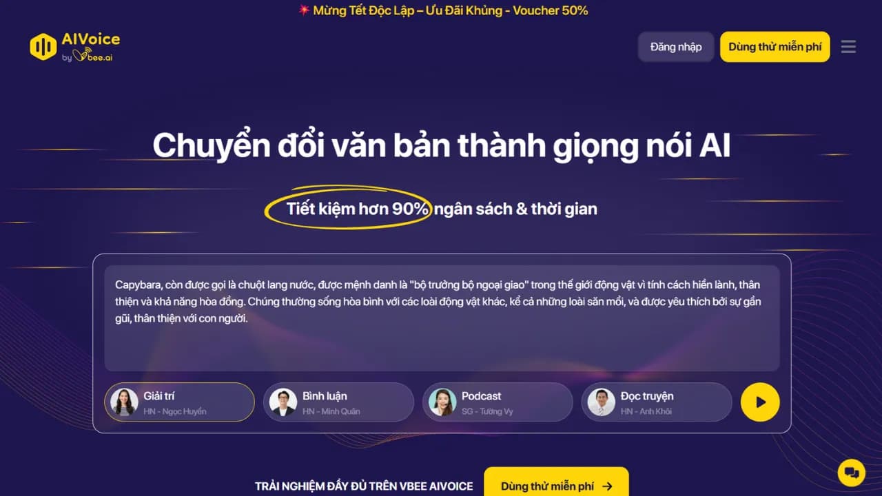Ảnh giới thiệu Tạo giọng nói AI Vbee AI